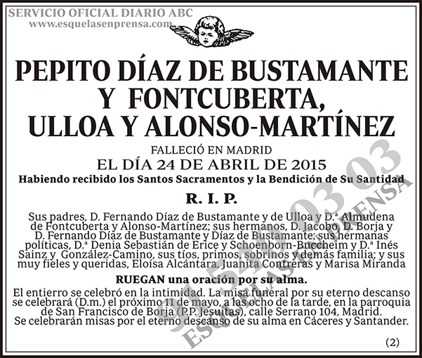 Pepito Díaz de Bustamante y Fontcuberta, Ulloa y Alonso-Martínez